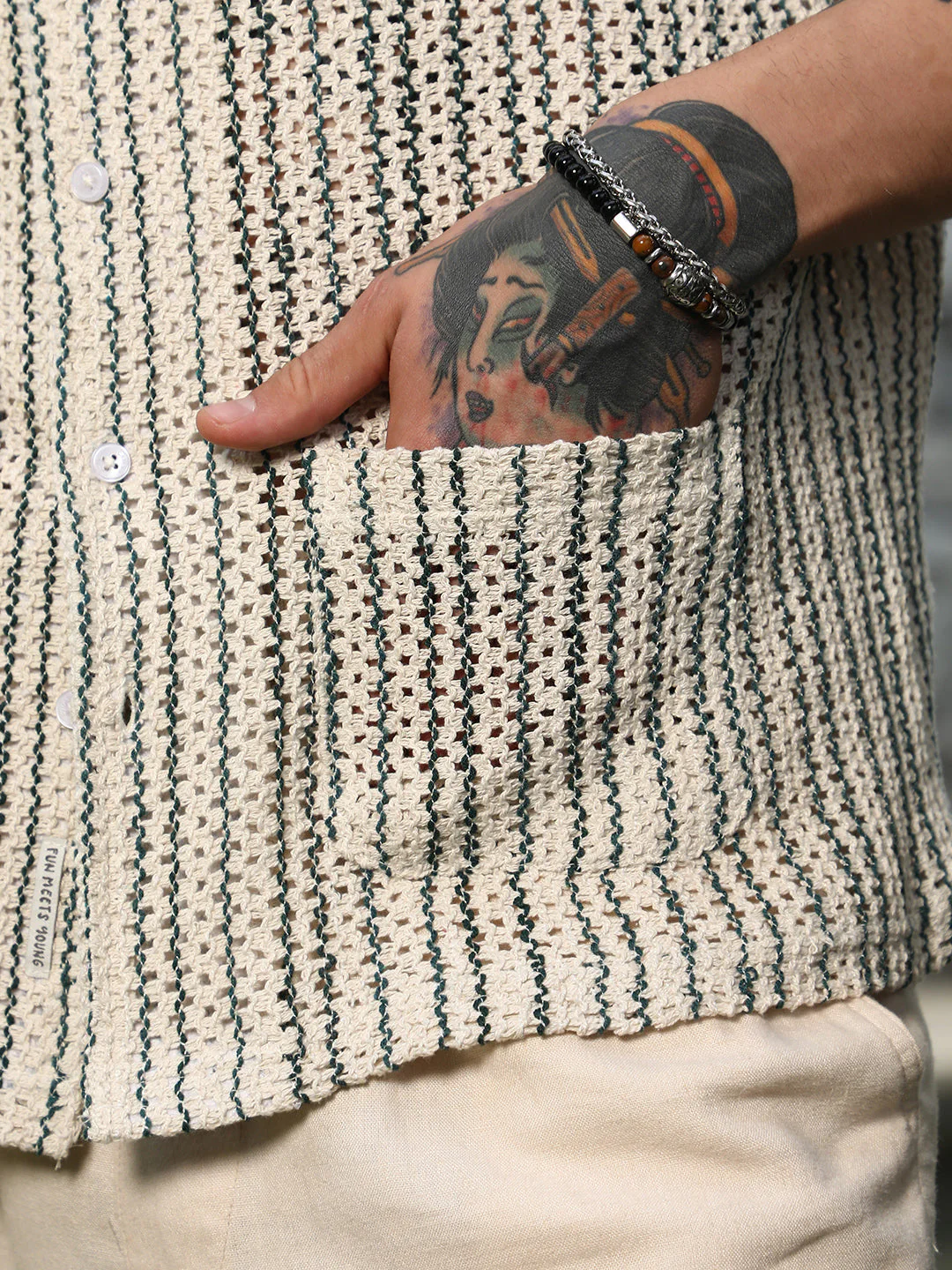 Striped Crochet Shirt - Image 8