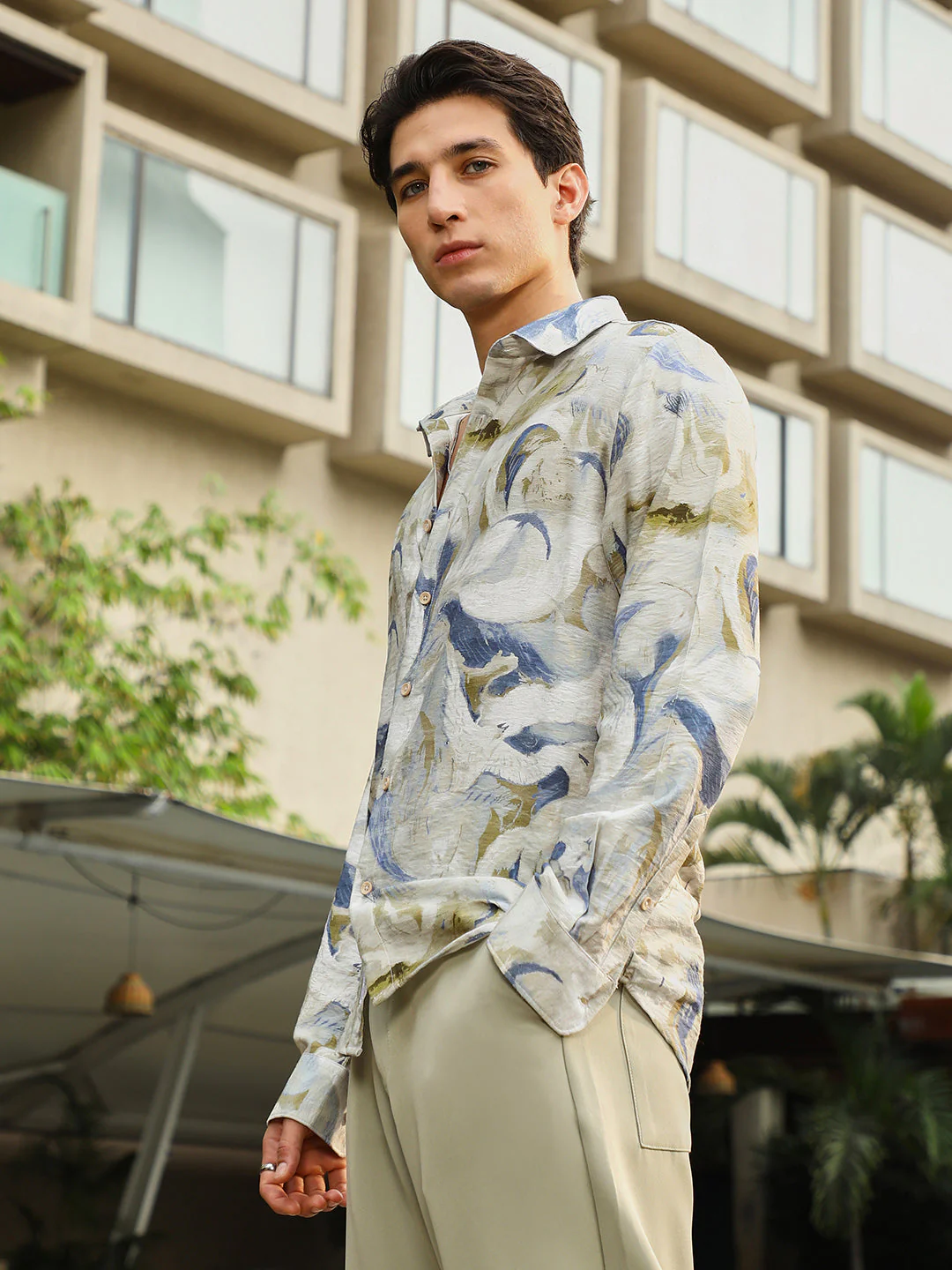 Waterbrush-Imprint Dobby Shirt - Image 3