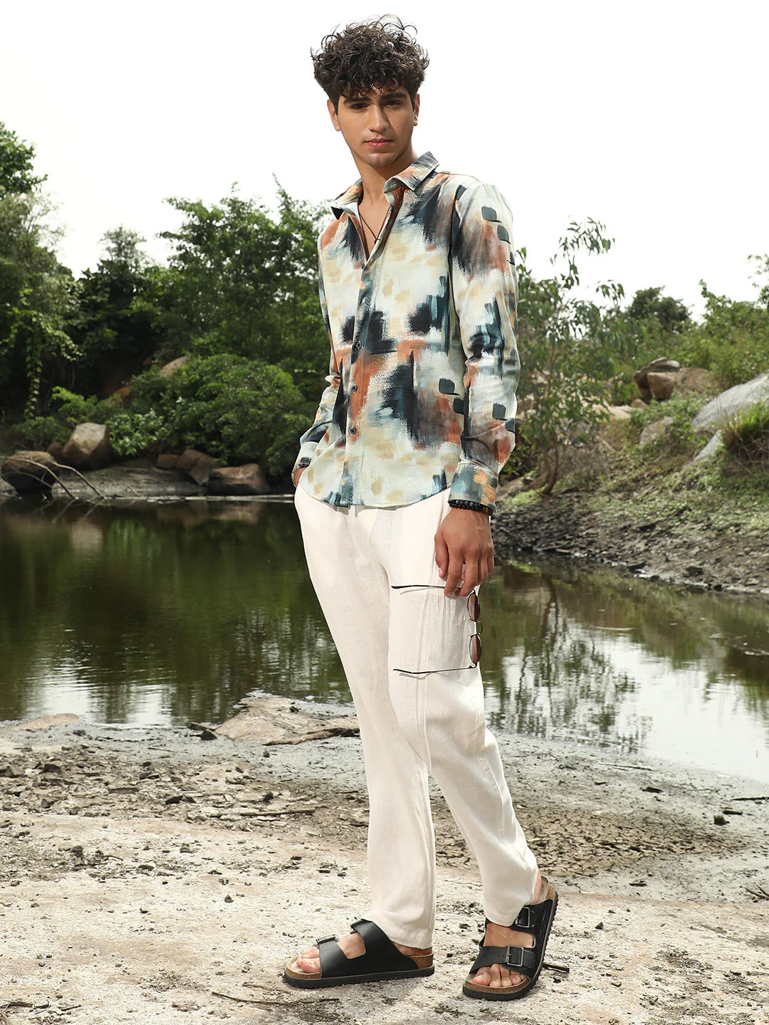 Abstract-Brushed Imprint Shirt - Image 5