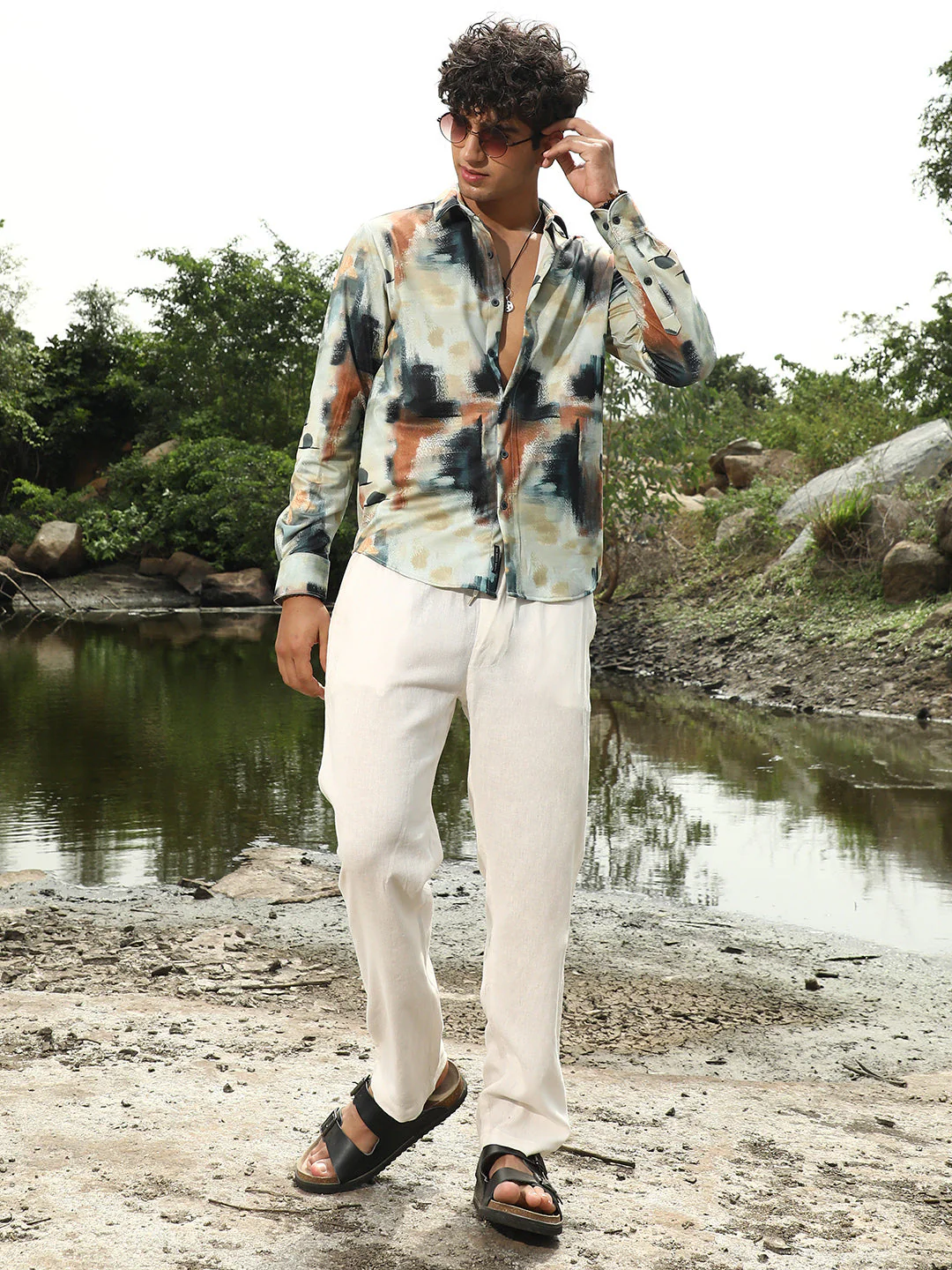 Abstract-Brushed Imprint Shirt - Image 6