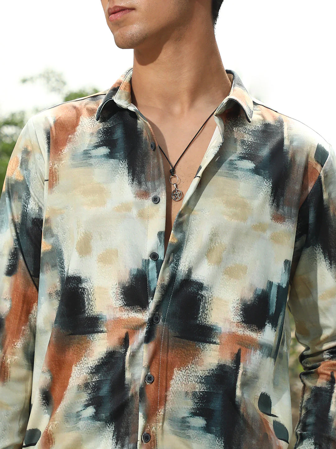 Abstract-Brushed Imprint Shirt - Image 7