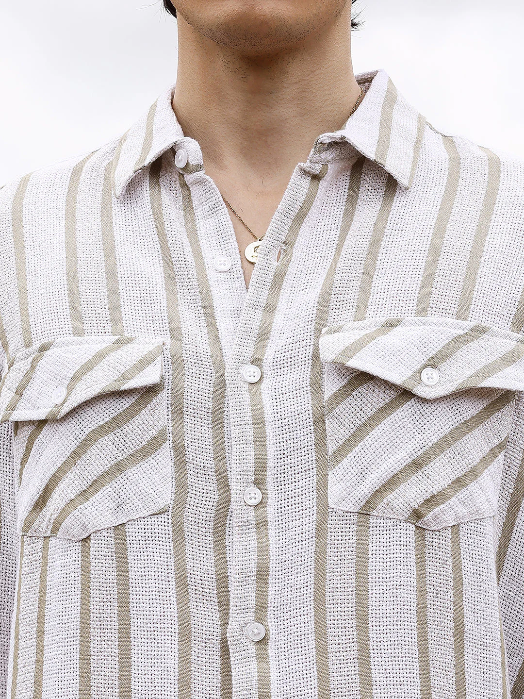 Utility Halo-Stripe Oversized Shirt - Image 7