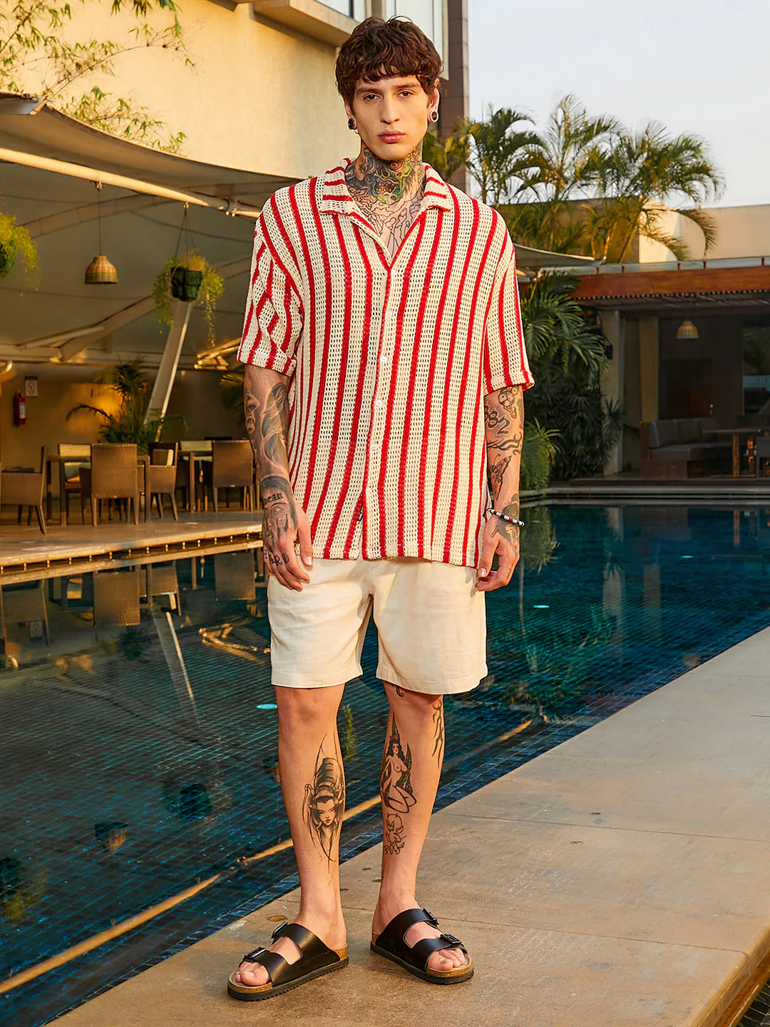 Striped Open-Knit Resort Shirt - Image 6