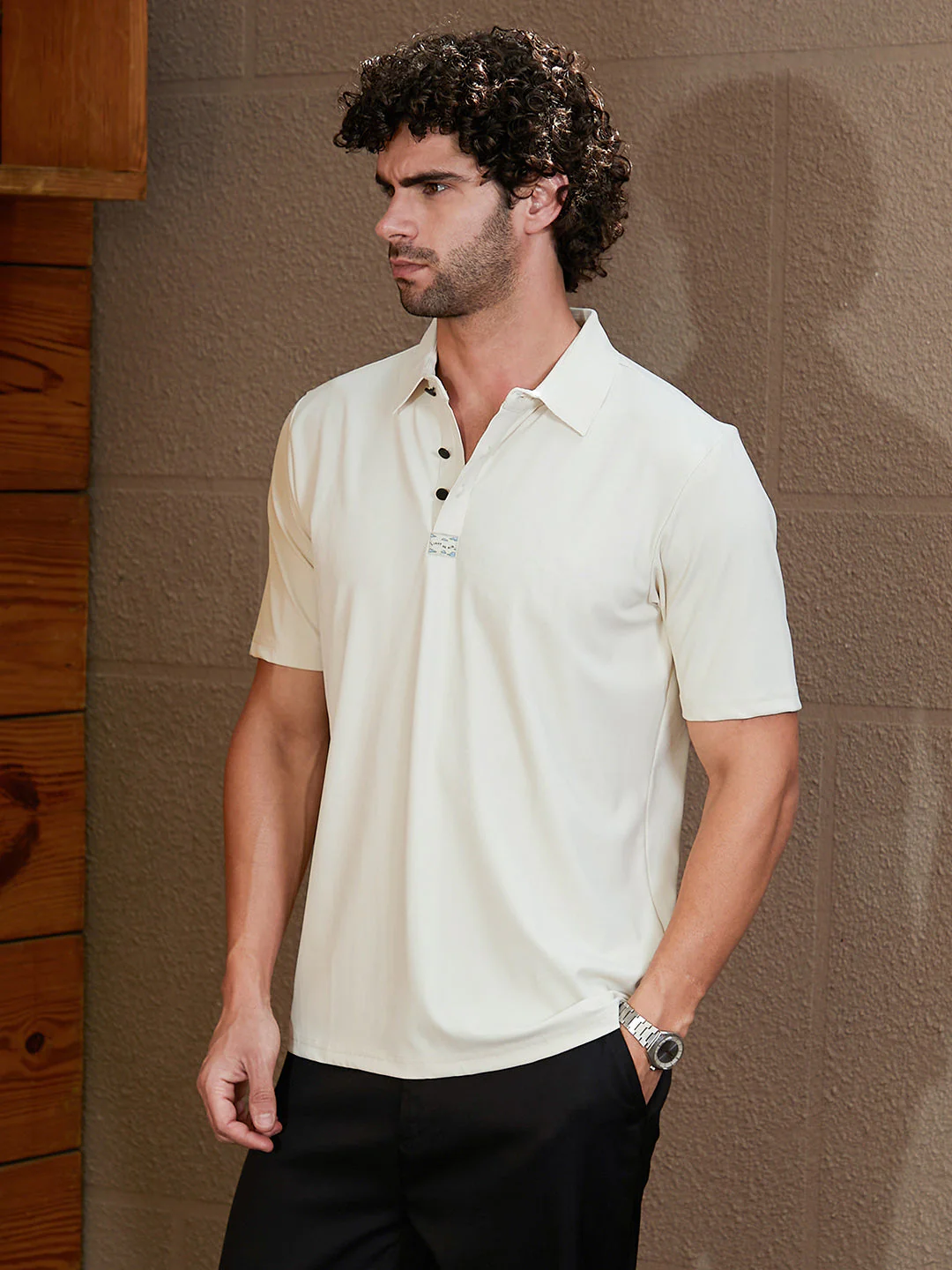 Seamless Waffle Polo T-Shirt - Image 3