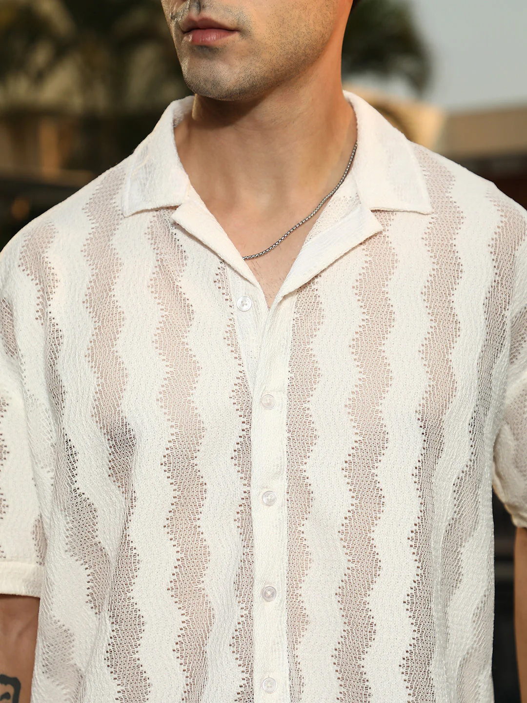 Swirl Open-Knit Resort Shirt - Image 7