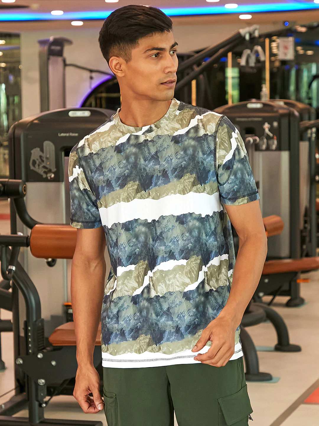 Horizontal Abstract Activewear T-Shirt - Image 2