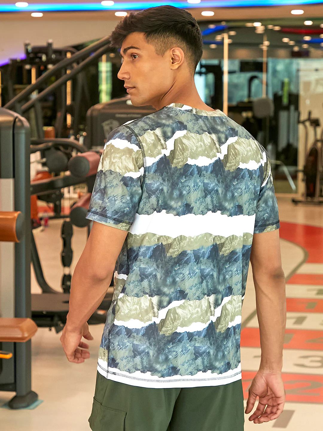Horizontal Abstract Activewear T-Shirt - Image 4