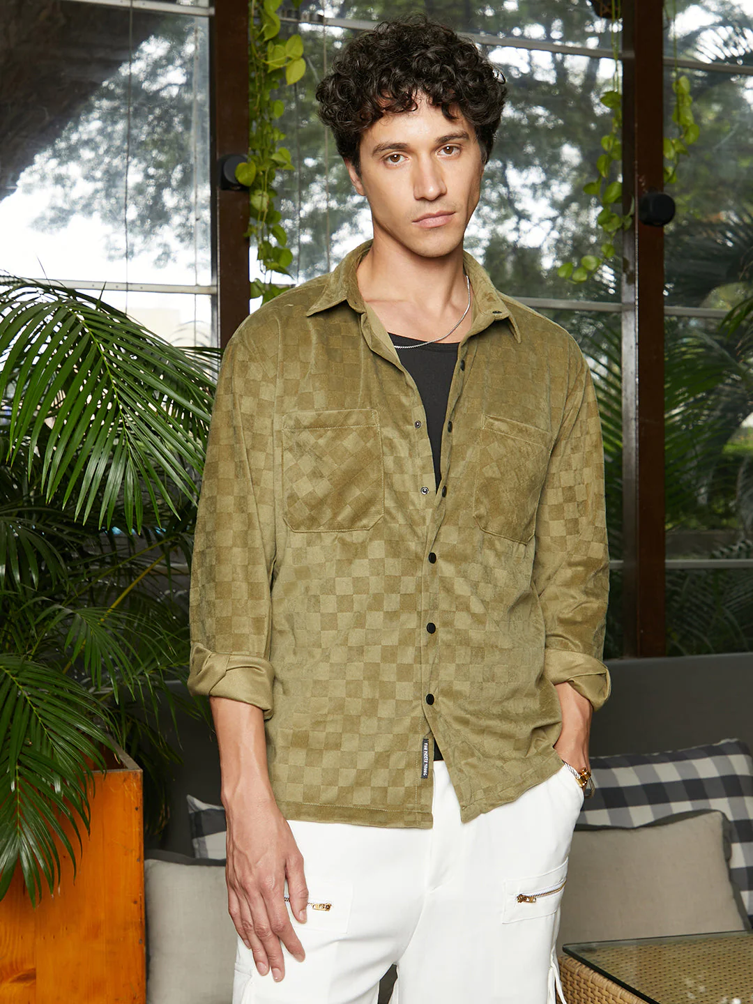 Cubic Velvet Utility Shacket - Image 2