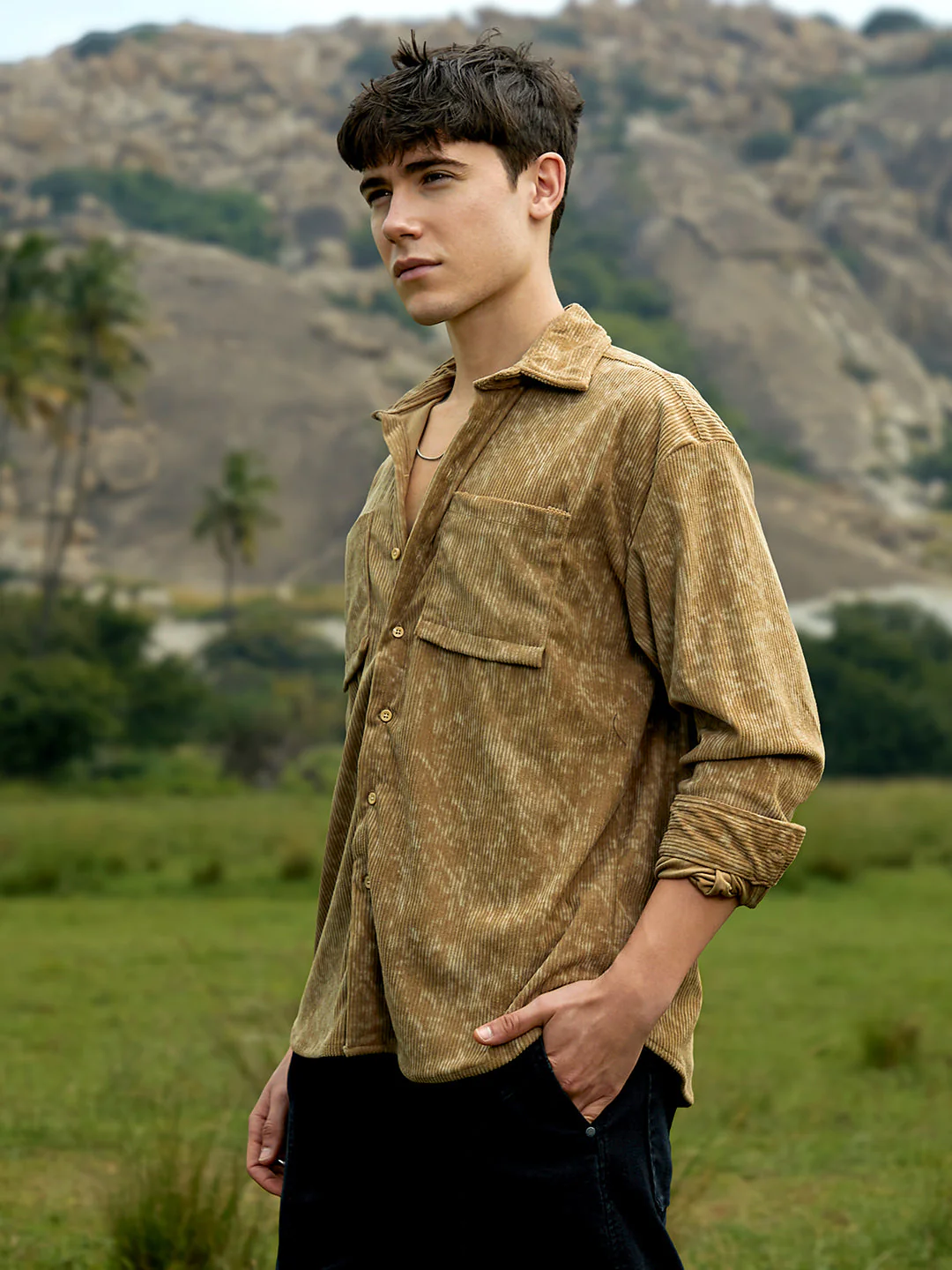 Faded Corduroy Oversized Shirt - Image 3