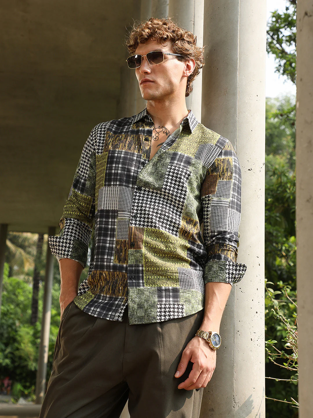Houndstooth Block Shirt