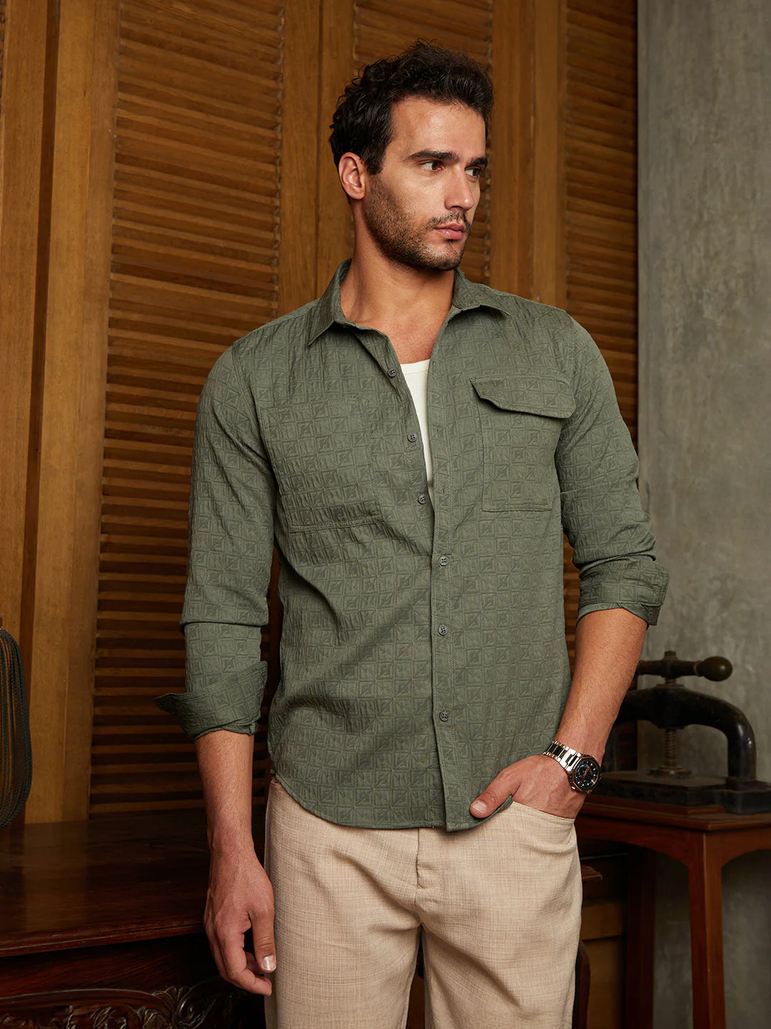 Obliqa-Utility Relaxed Shirt - Image 2