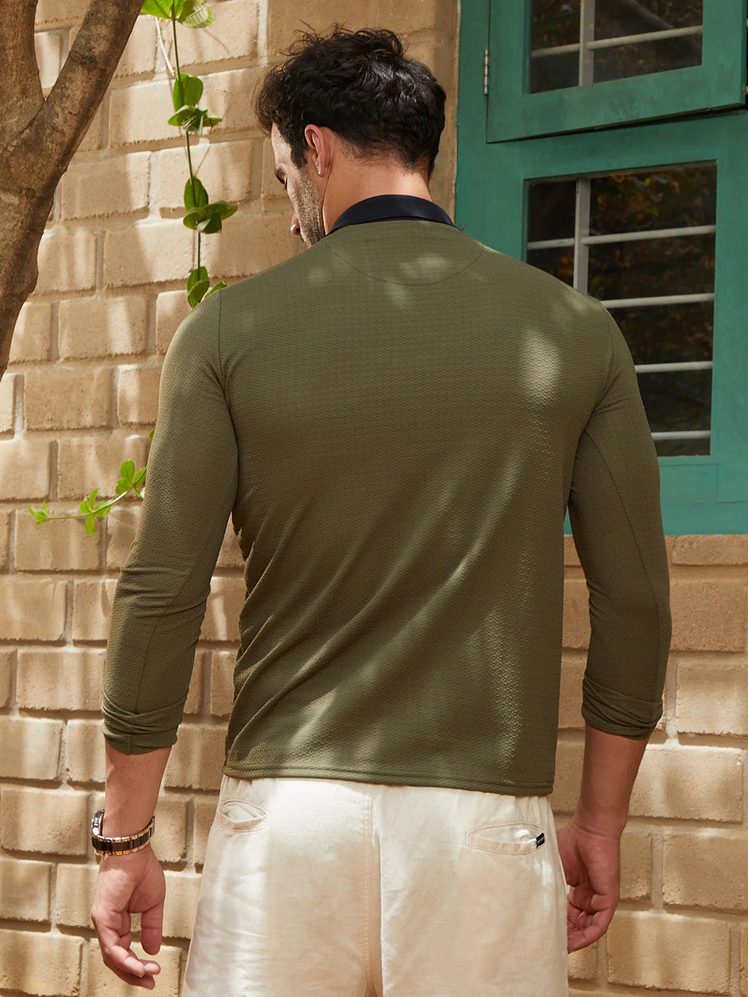 Textured Cuban Polo T-Shirt - Image 4