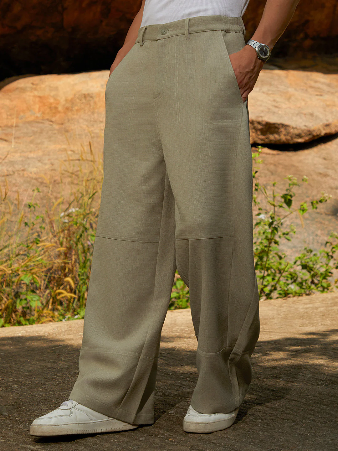 Lightweight - Panelled Baggy Cargo Trousers - Image 3