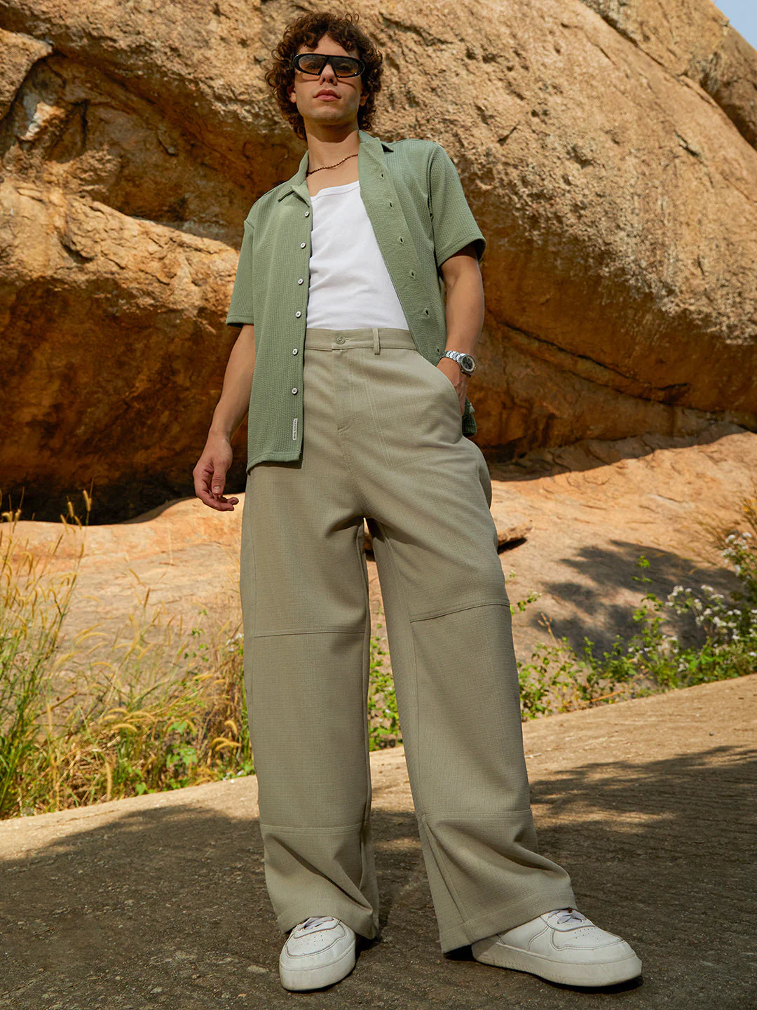 Lightweight - Panelled Baggy Cargo Trousers - Image 6