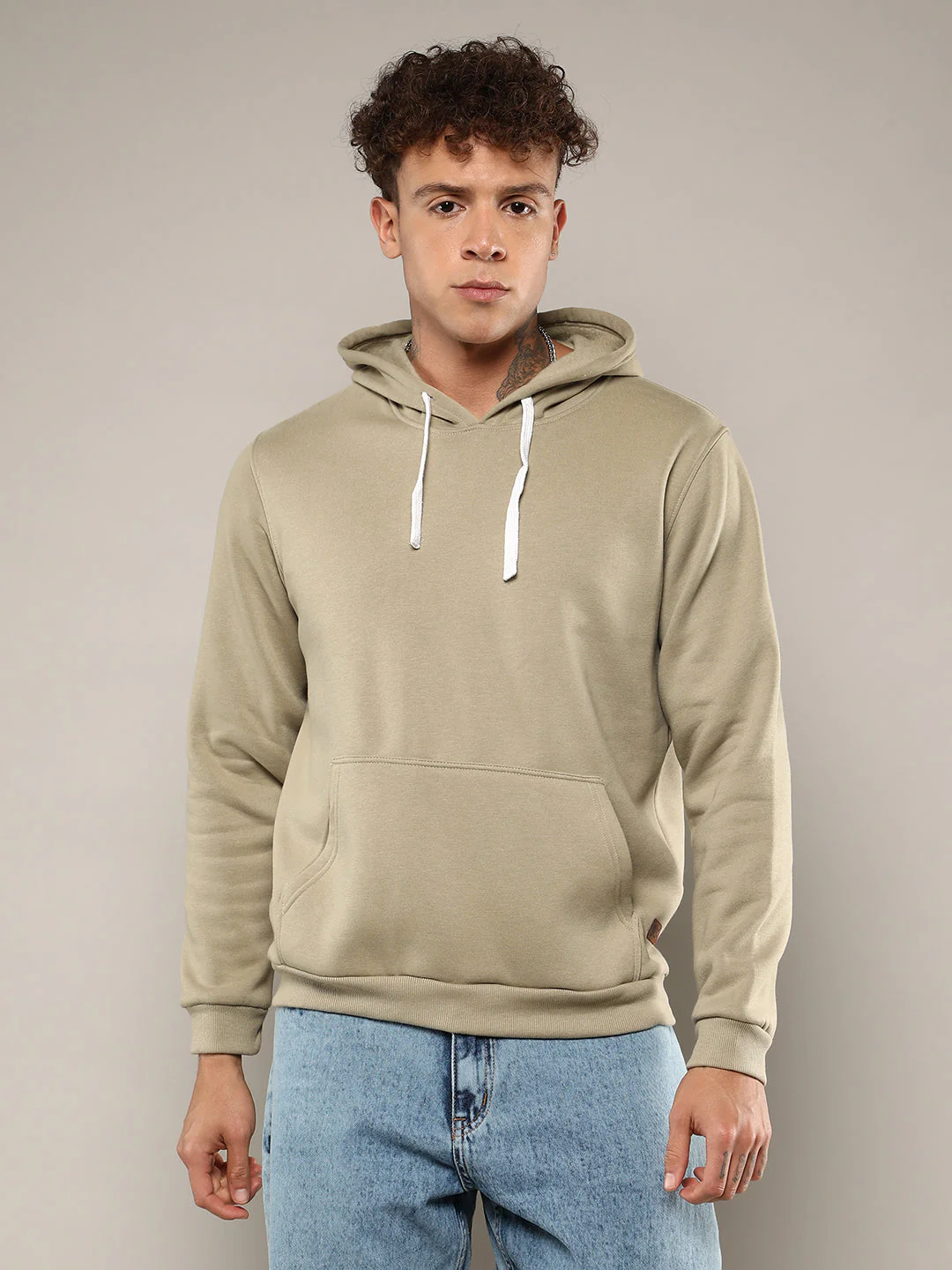 Pullover Hoodie With Contrast Drawstring - Image 2