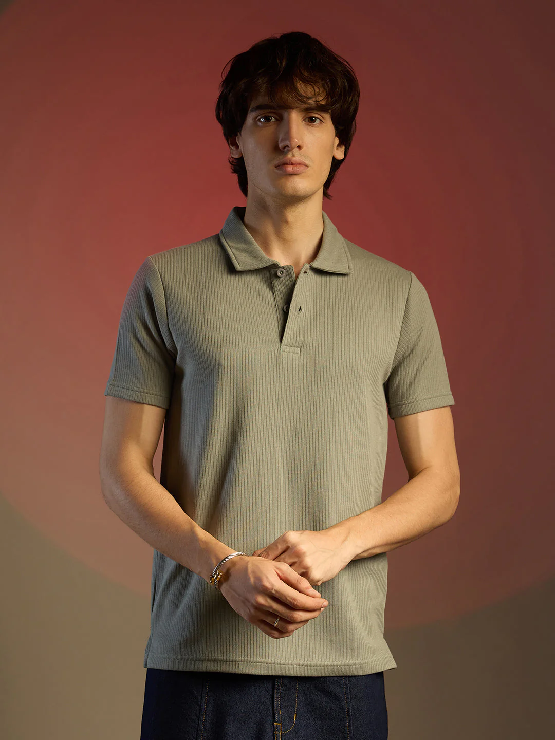 Ribbed Polo T-Shirt - Image 2