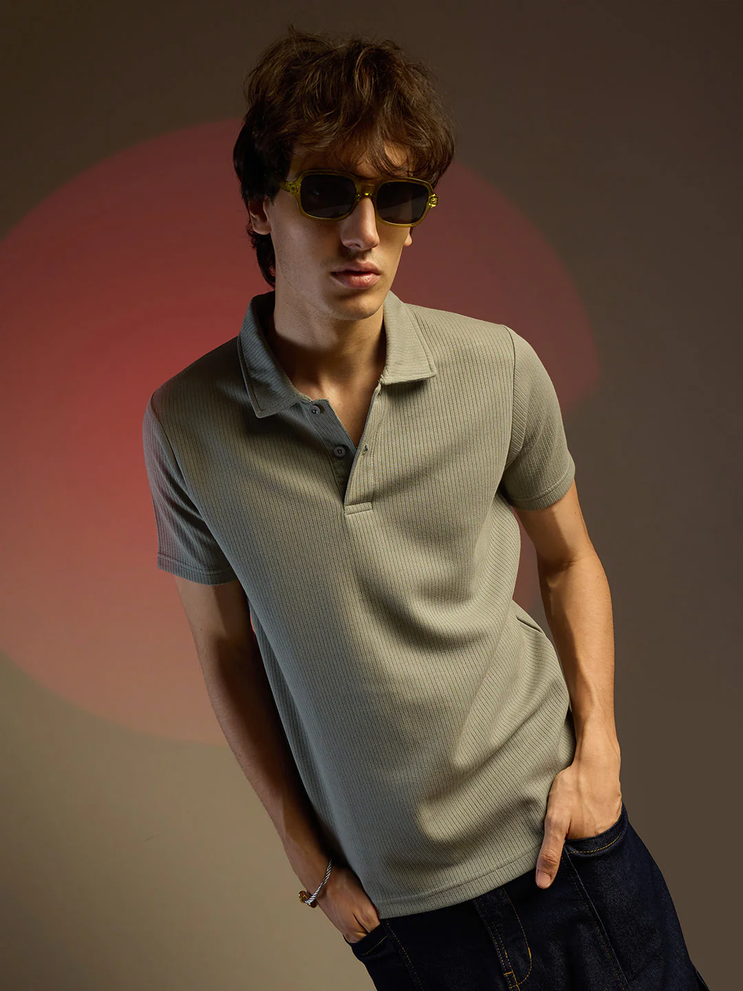 Ribbed Polo T-Shirt - Image 3