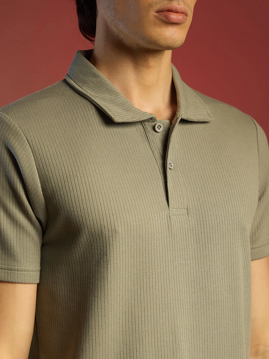 Ribbed Polo T-Shirt - Image 8
