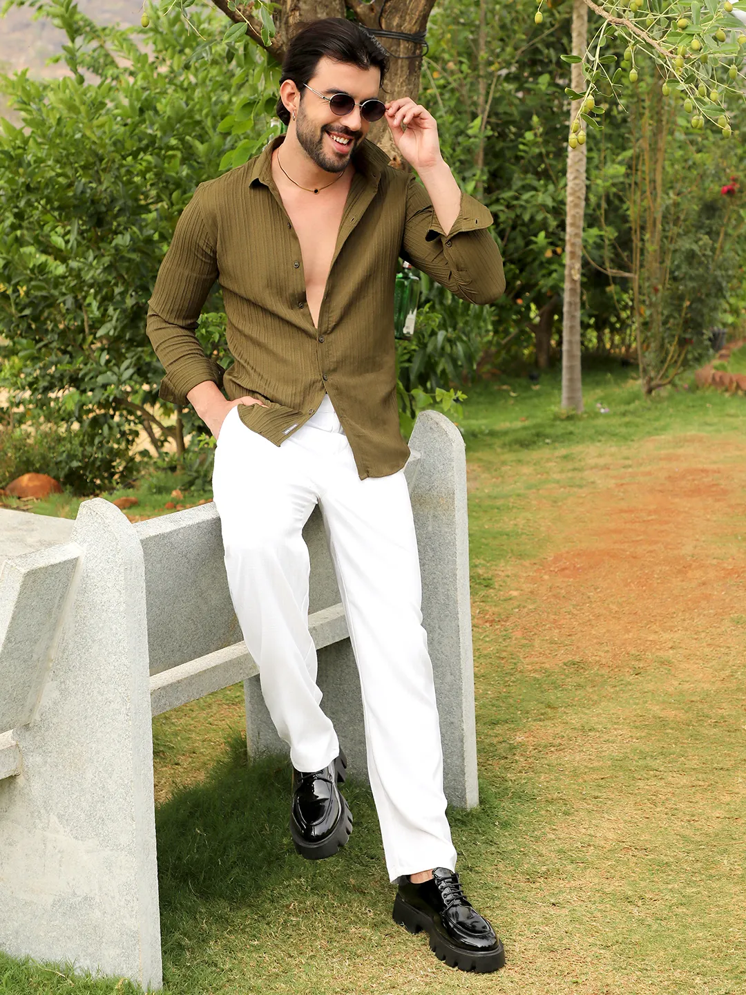 Self-Design Striped Shirt - Image 3