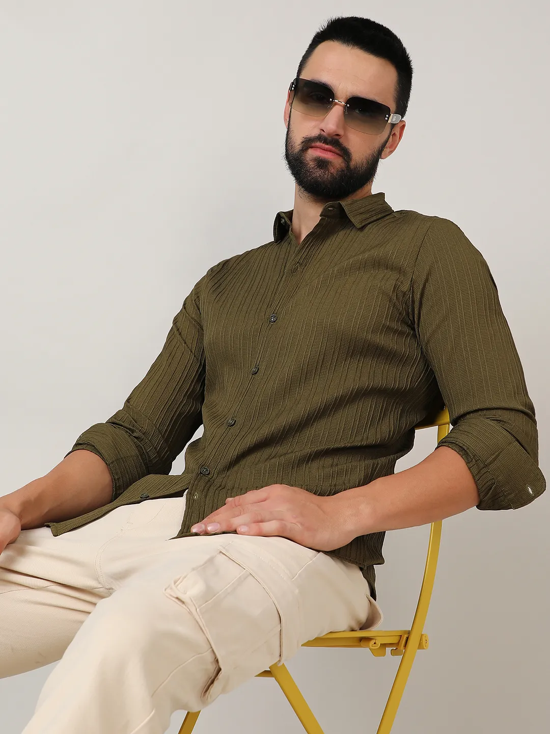 Self-Design Striped Shirt - Image 5