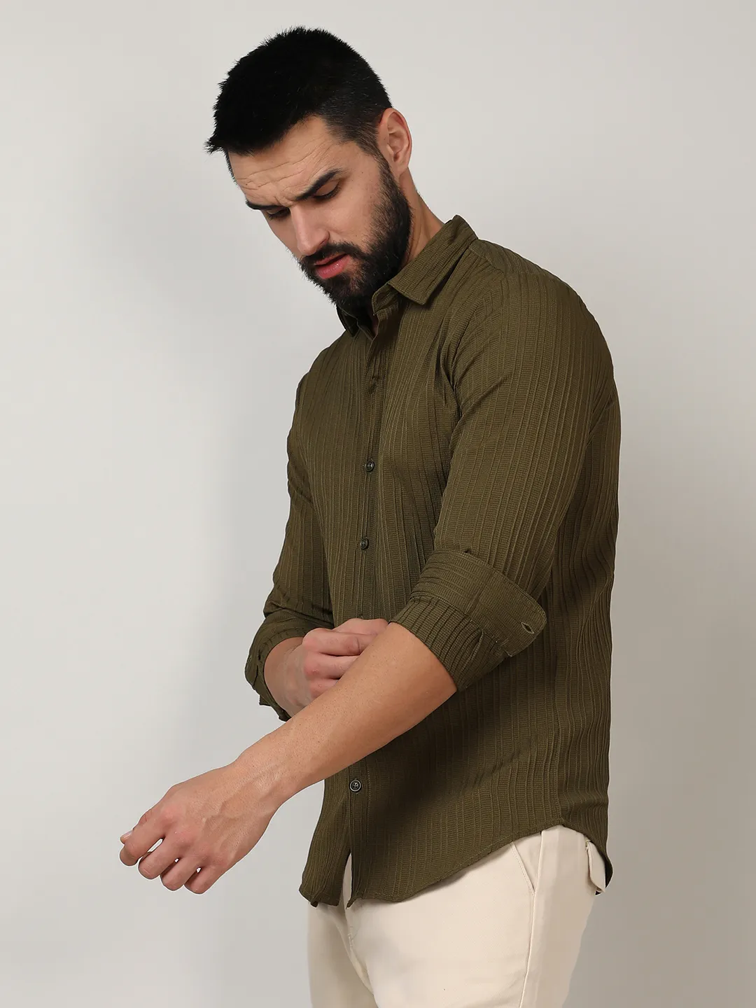Self-Design Striped Shirt - Image 7
