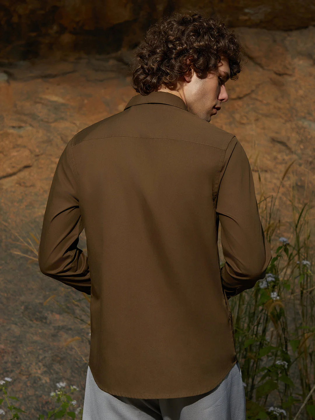 Solid Button-Up Shirt - Image 4