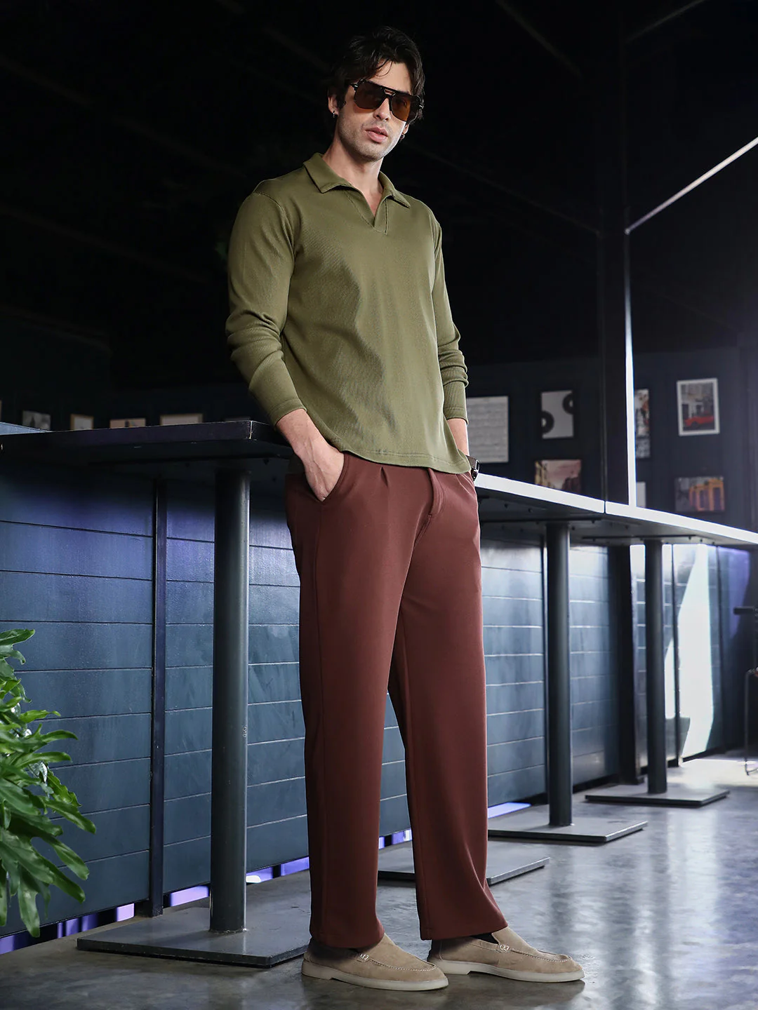 Solid Ribbed Polo T-Shirt - Image 6