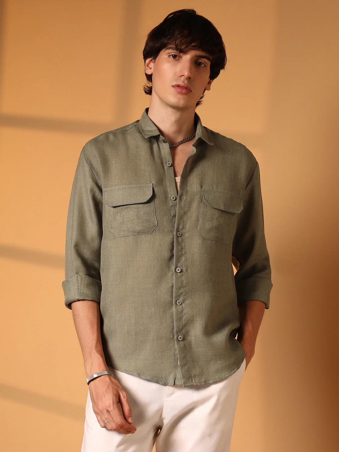 Solid Utility Shirt - Image 2