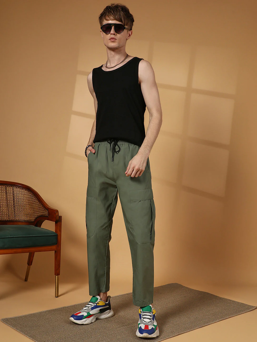 Solid Utility Trousers - Image 6