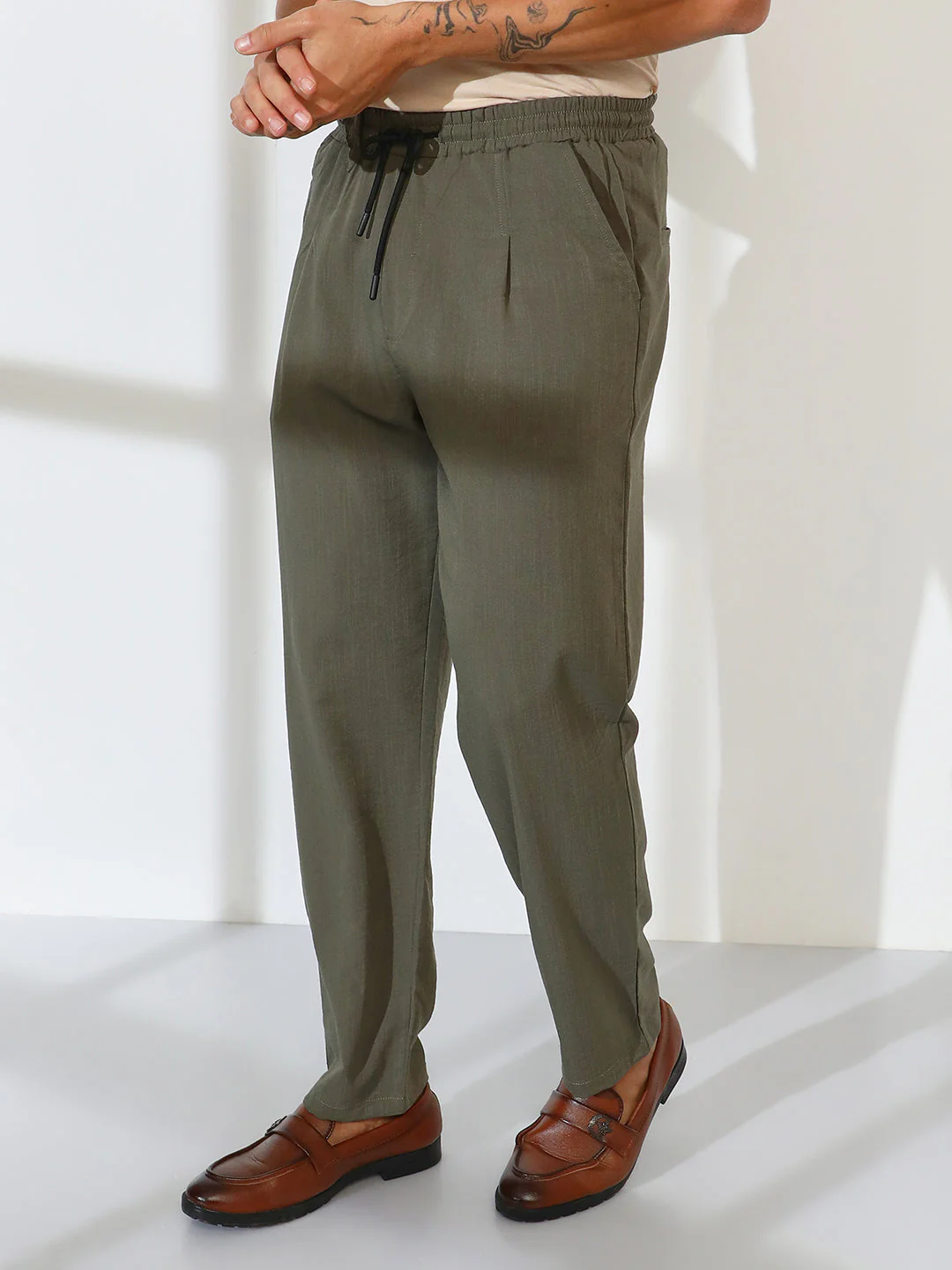Straight-Fit Linen-Blend Trousers - Image 2