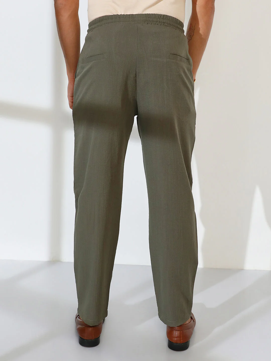 Straight-Fit Linen-Blend Trousers - Image 4