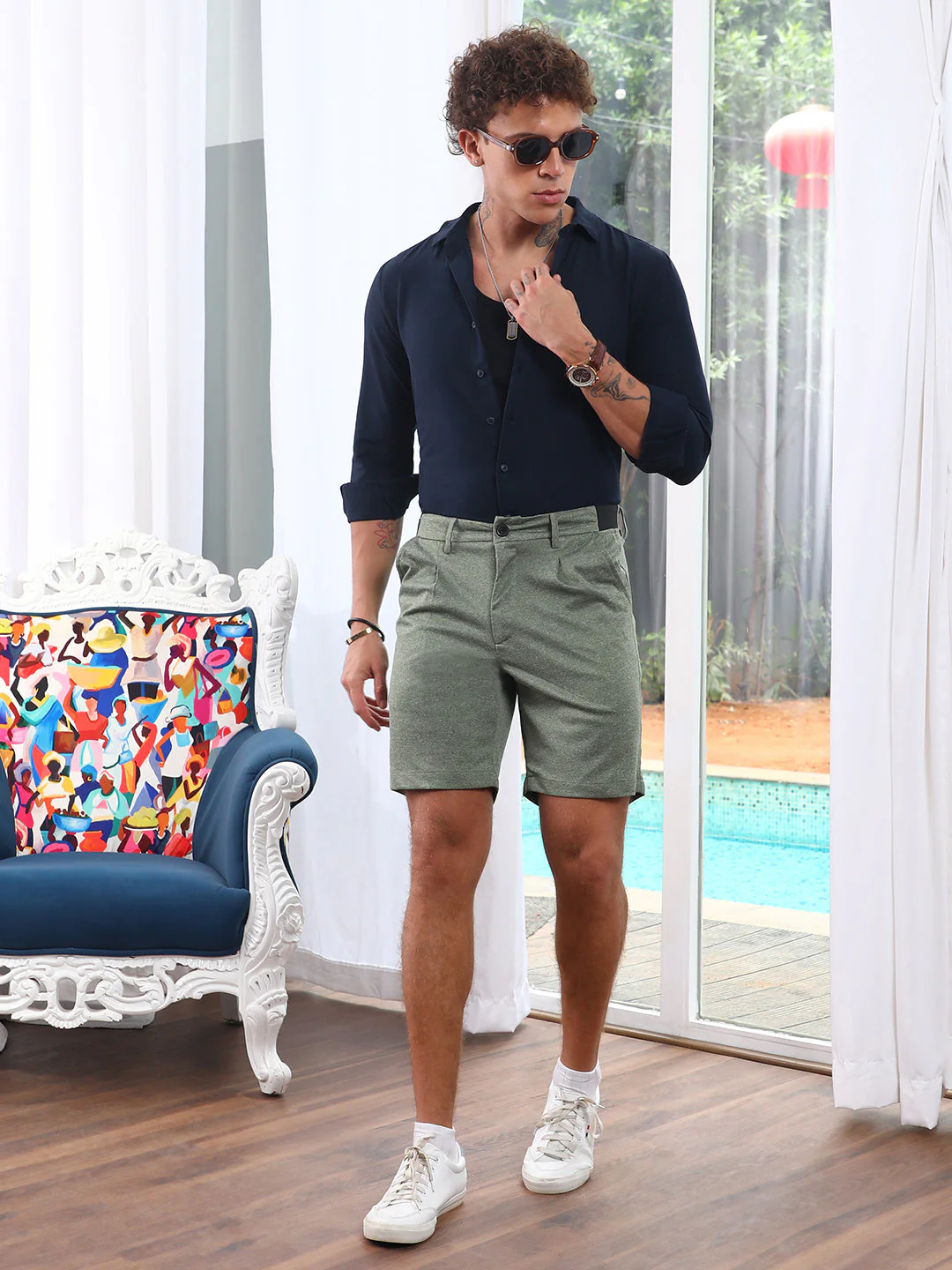 Tailored Heathered Shorts - Image 6
