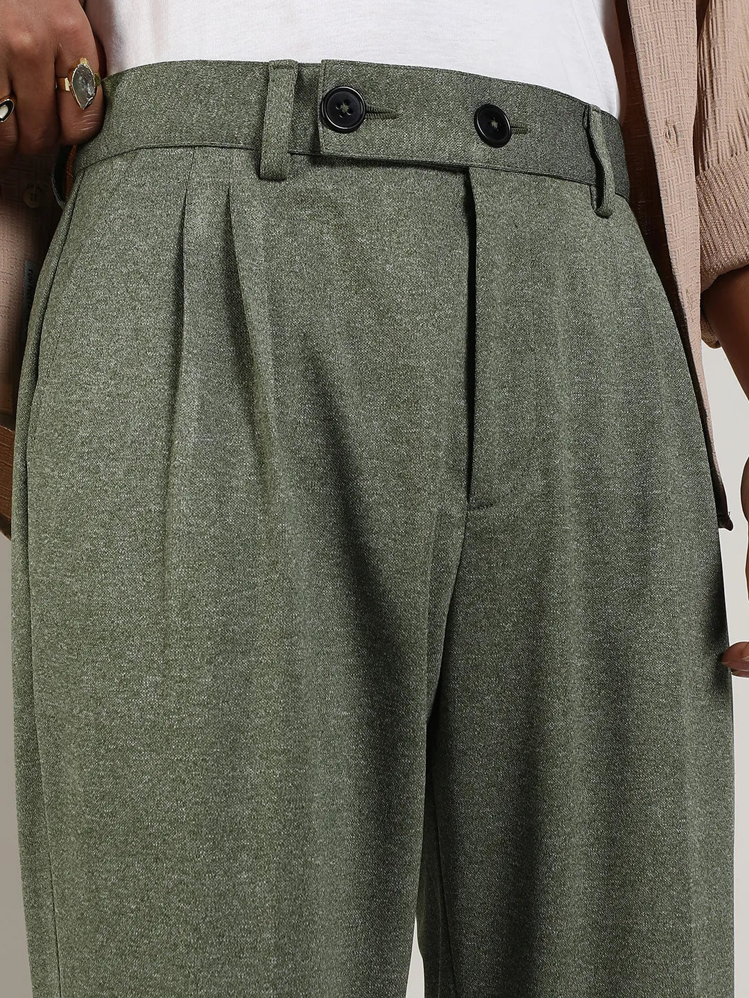 Lightweight - Tailored Heathered Trousers - Image 7