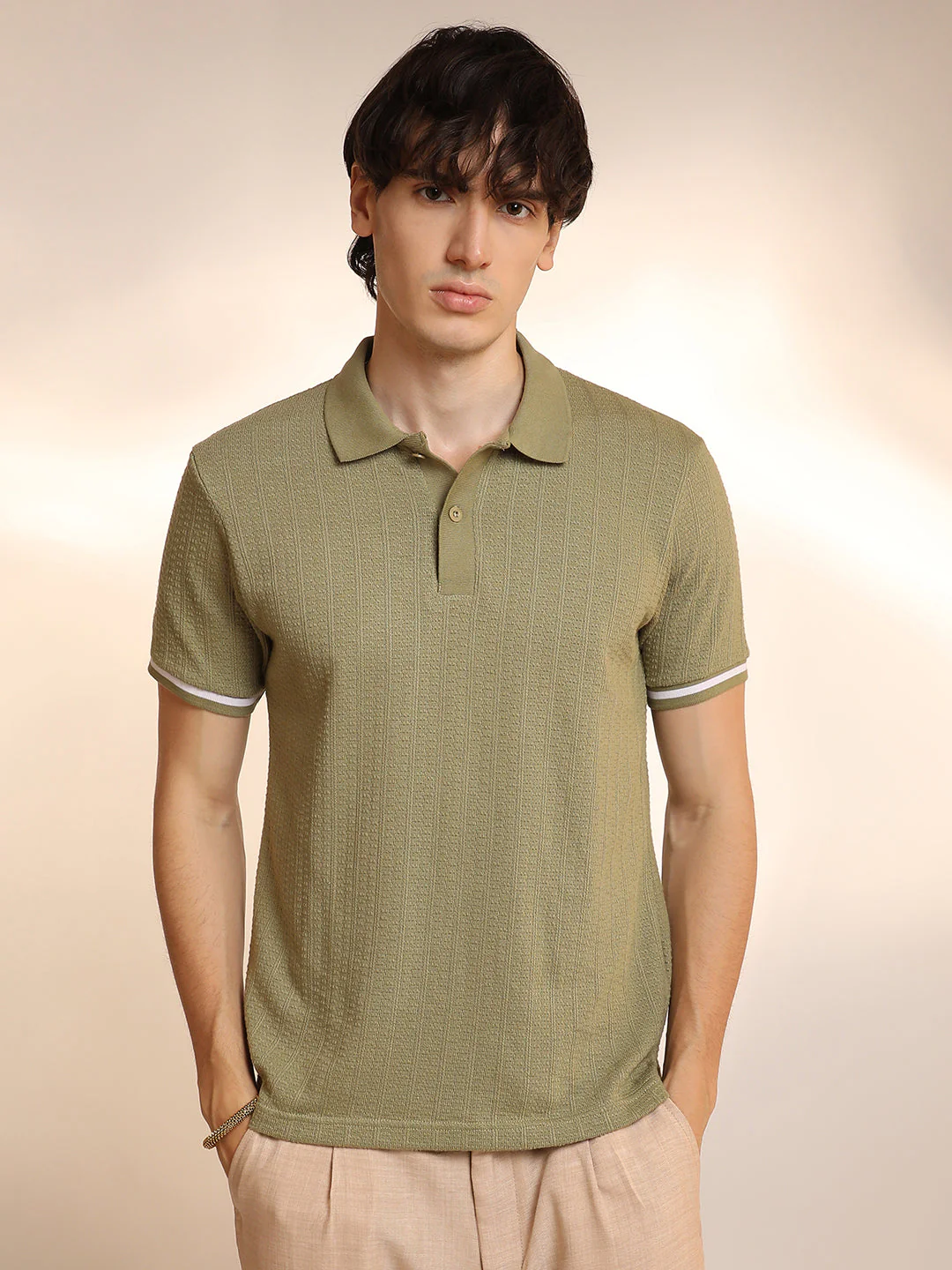 Textured Polo T-Shirt - Image 2