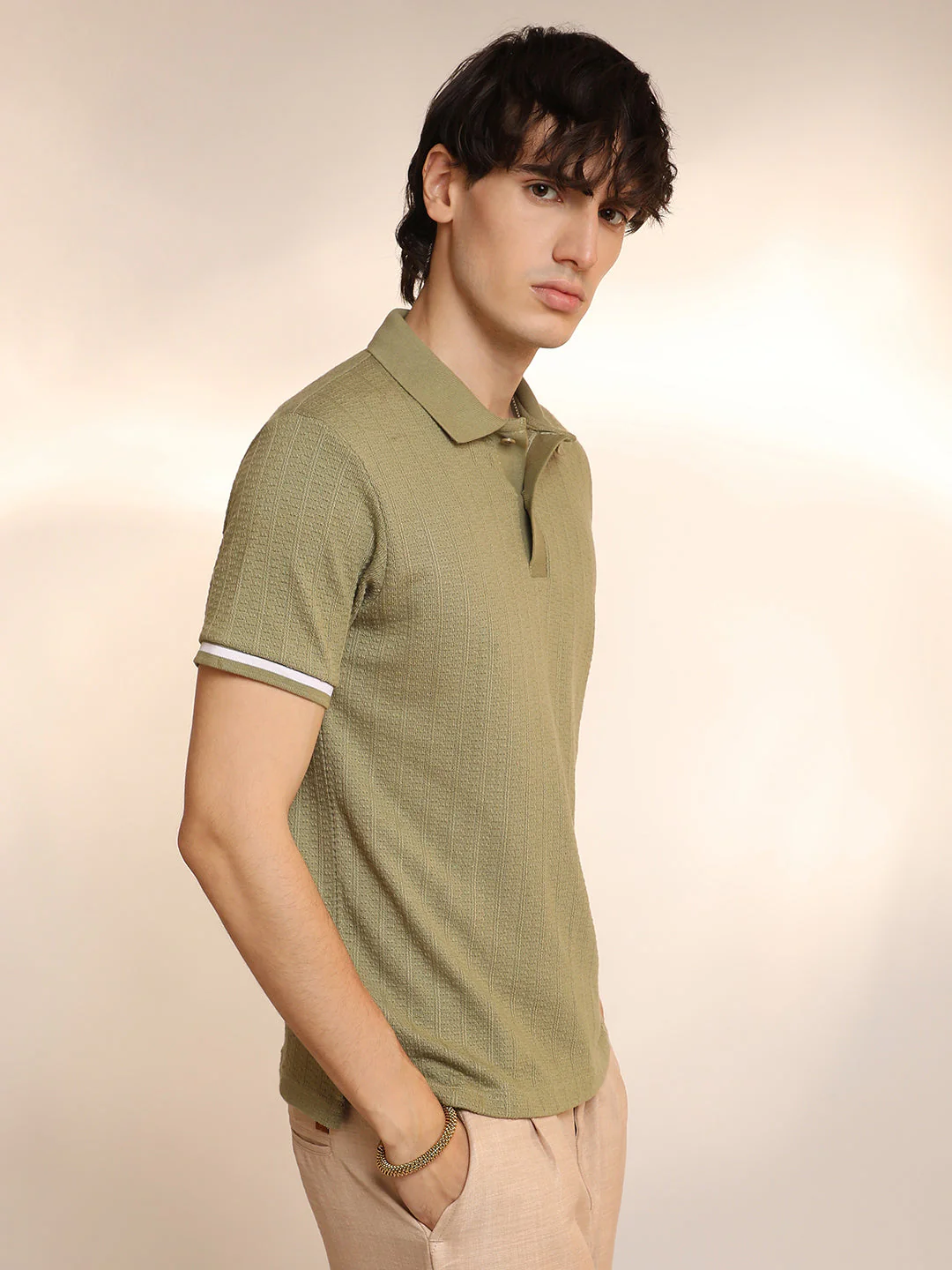 Textured Polo T-Shirt - Image 3