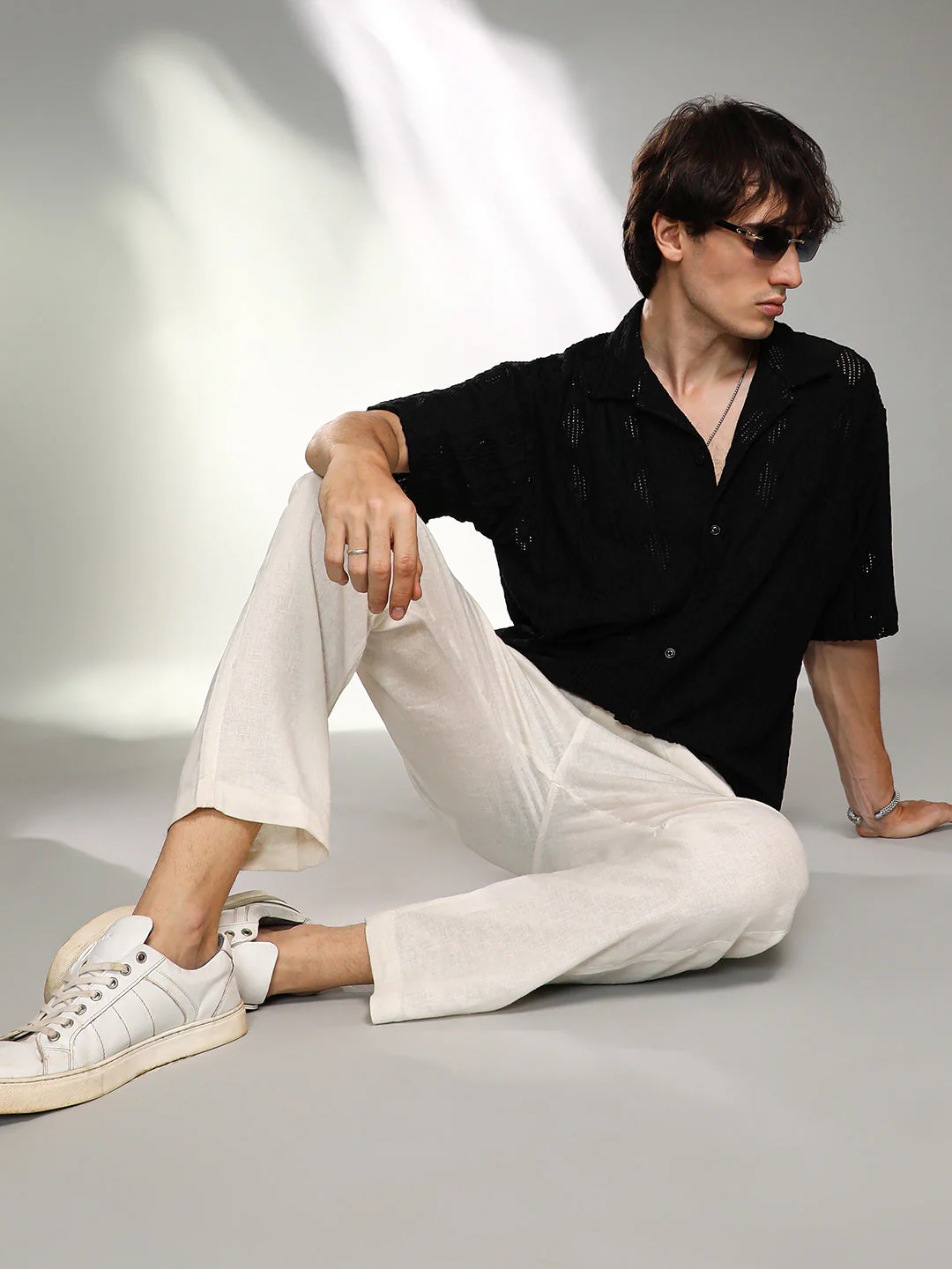 Argyle-Textured Oversized Shirt - Image 6
