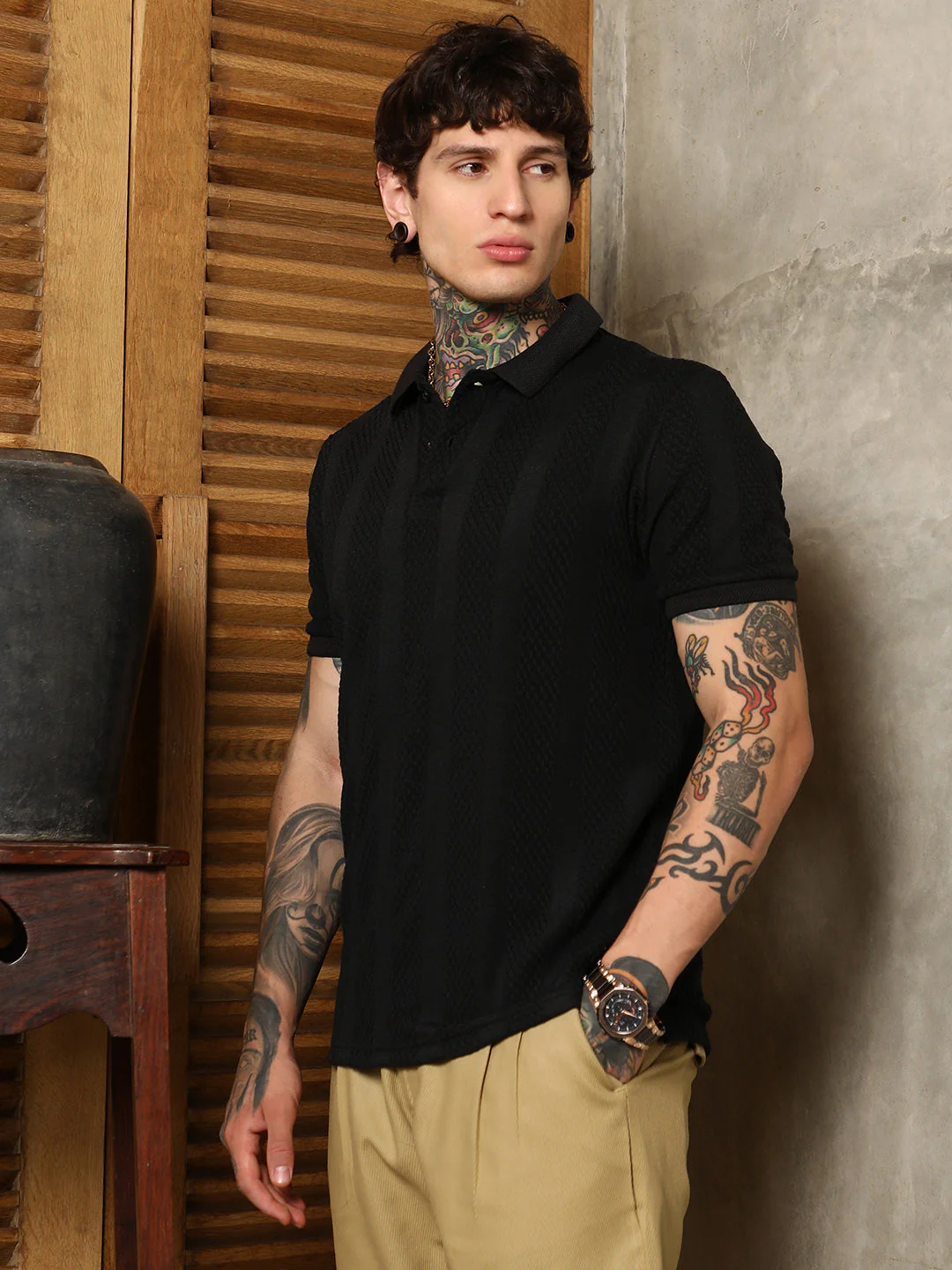 Bi-Panel Polo T-Shirt - Image 3