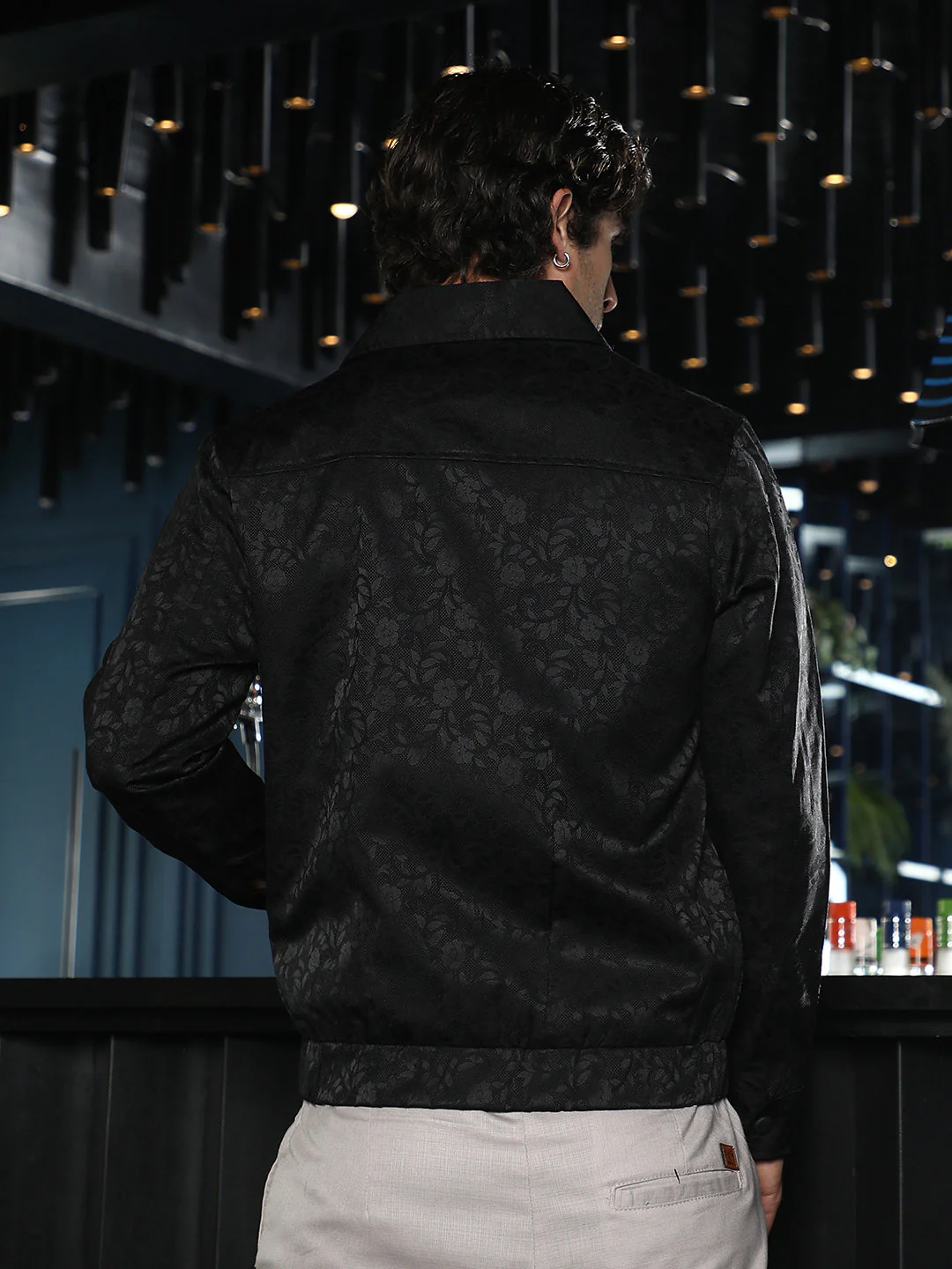 Bloom-Jacquard Bomber Jacket - Image 4