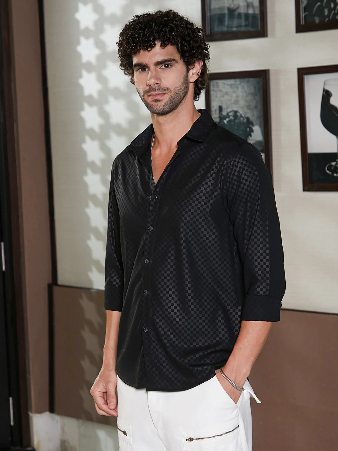 Checkered-Imprint Shirt - Image 3