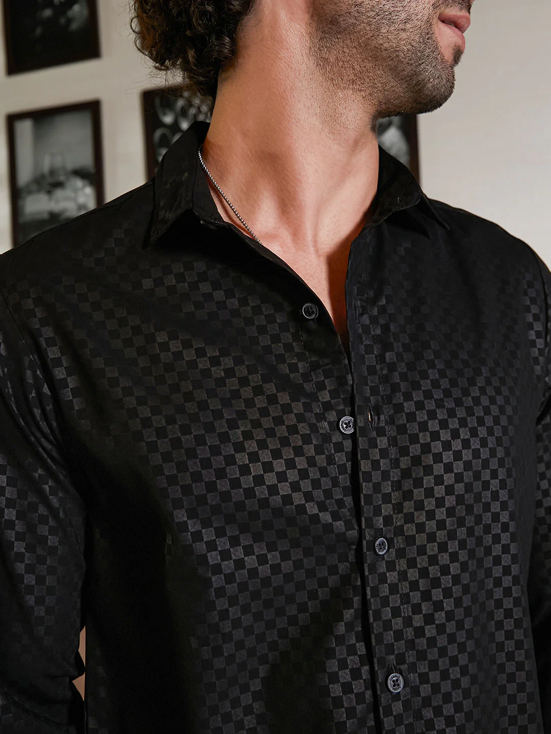 Checkered-Imprint Shirt - Image 7
