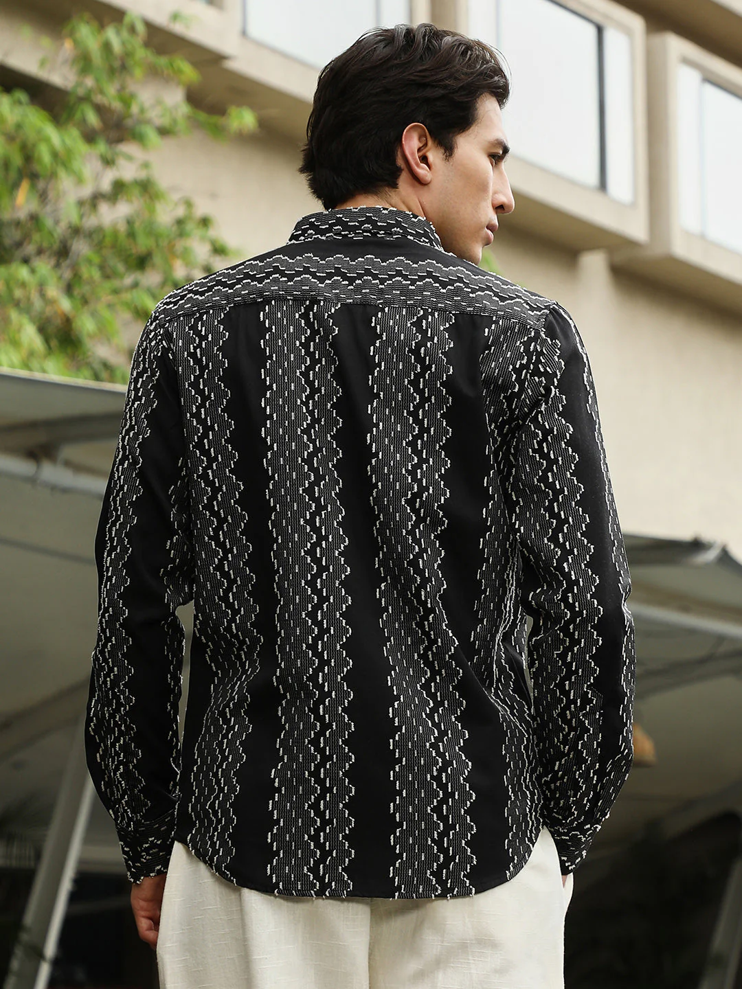 Cloudy-Panel Jacquard Shirt - Image 4