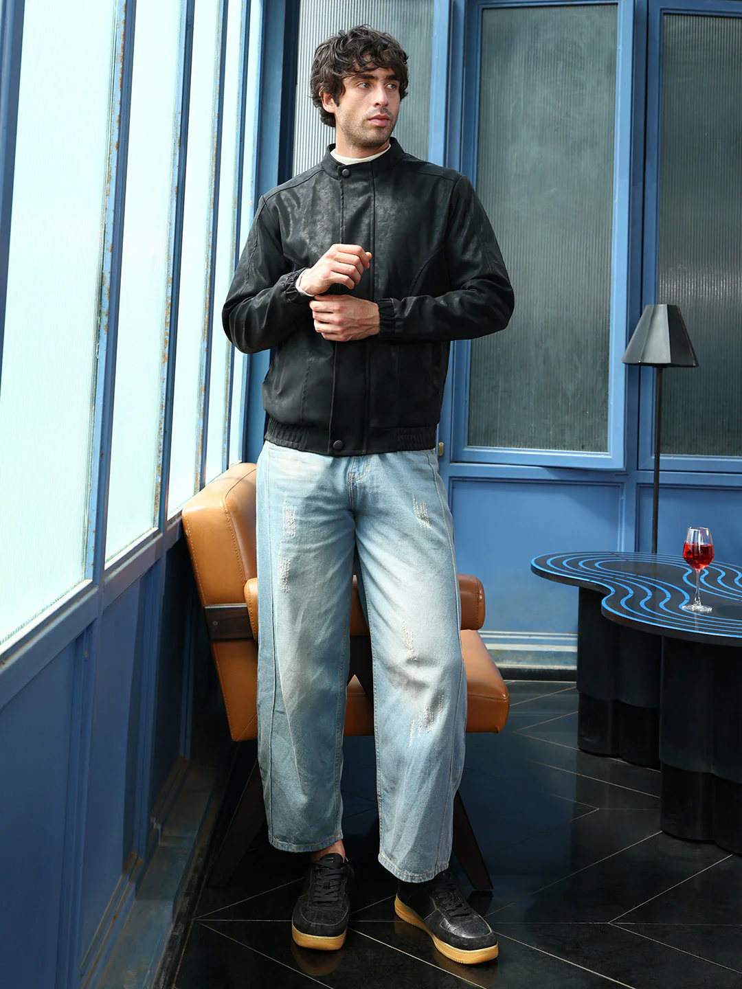 Coated Panel-Stitch Rider Jacket - Image 5