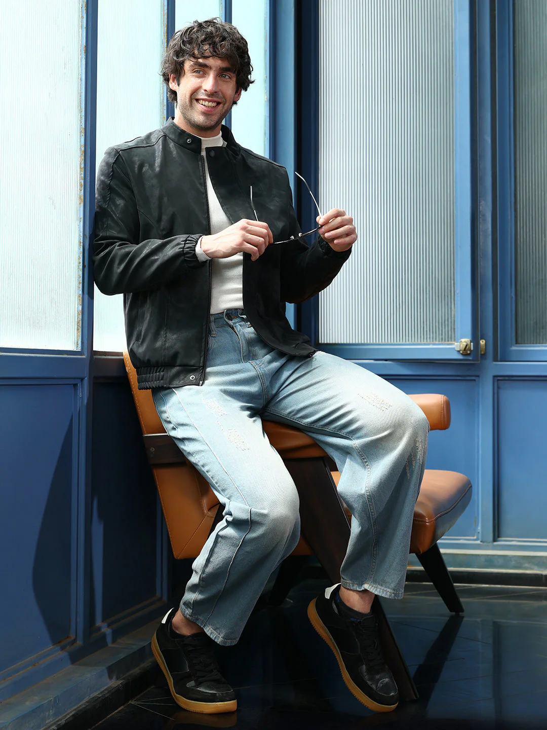 Coated Panel-Stitch Rider Jacket - Image 6
