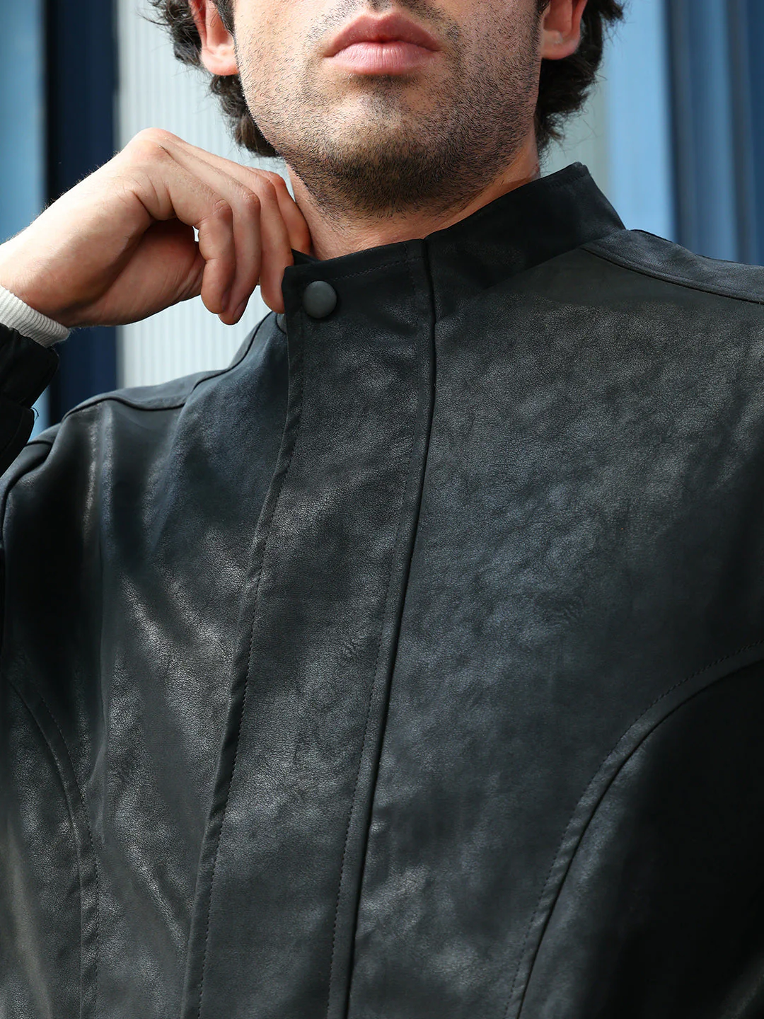 Coated Panel-Stitch Rider Jacket - Image 7