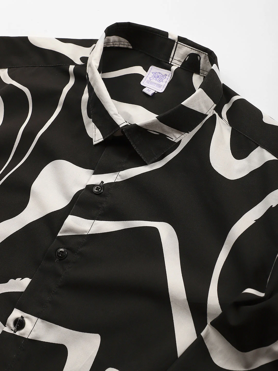 Contrast-Graffiti Imprint Shirt - Image 8