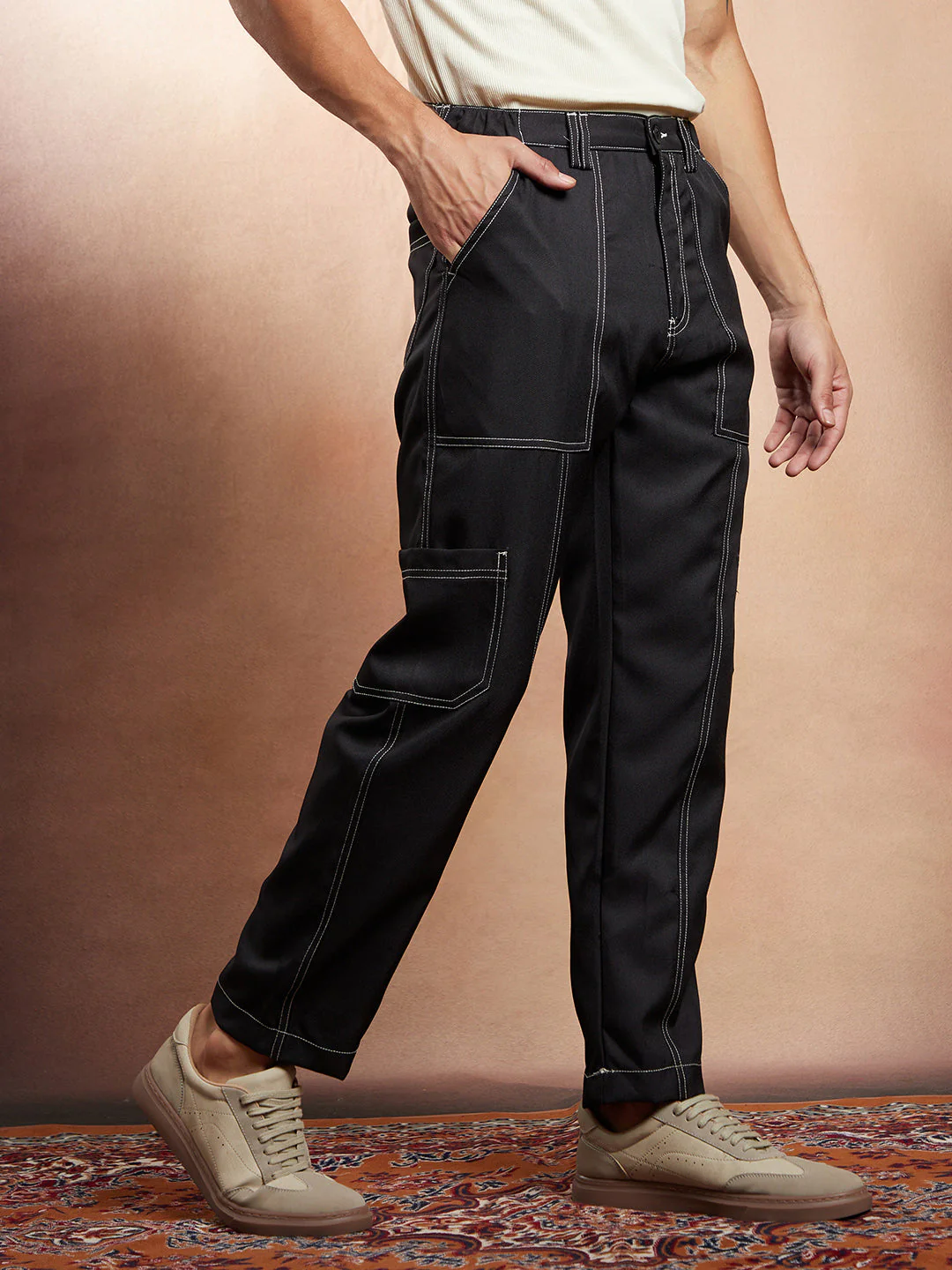 Contrast-Stitch Carpenter Utility Trousers - Image 3
