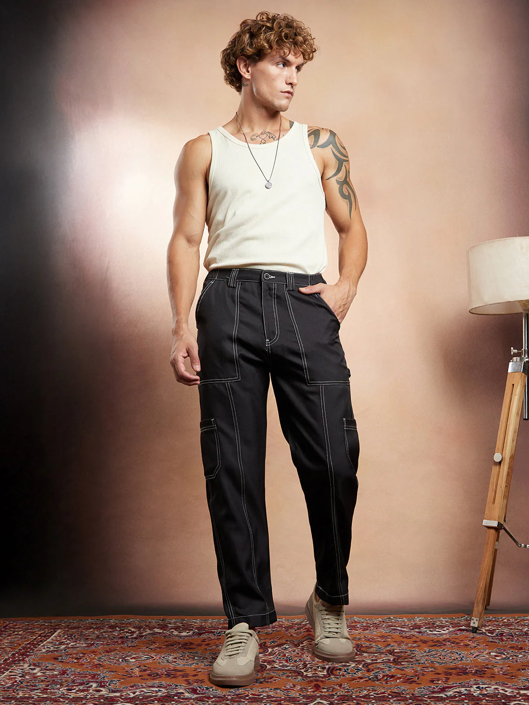 Contrast-Stitch Carpenter Utility Trousers - Image 5