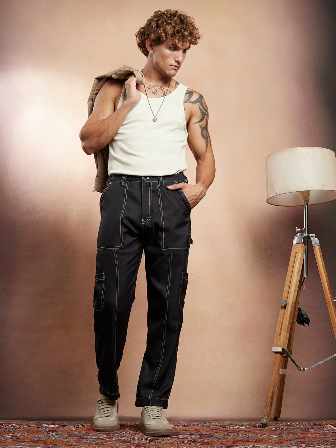 Contrast-Stitch Carpenter Utility Trousers - Image 6
