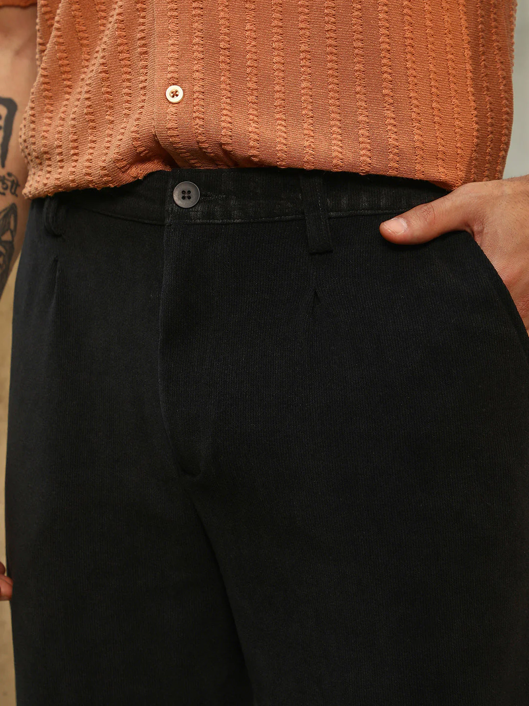Corduroy Pleated Trousers - Image 7