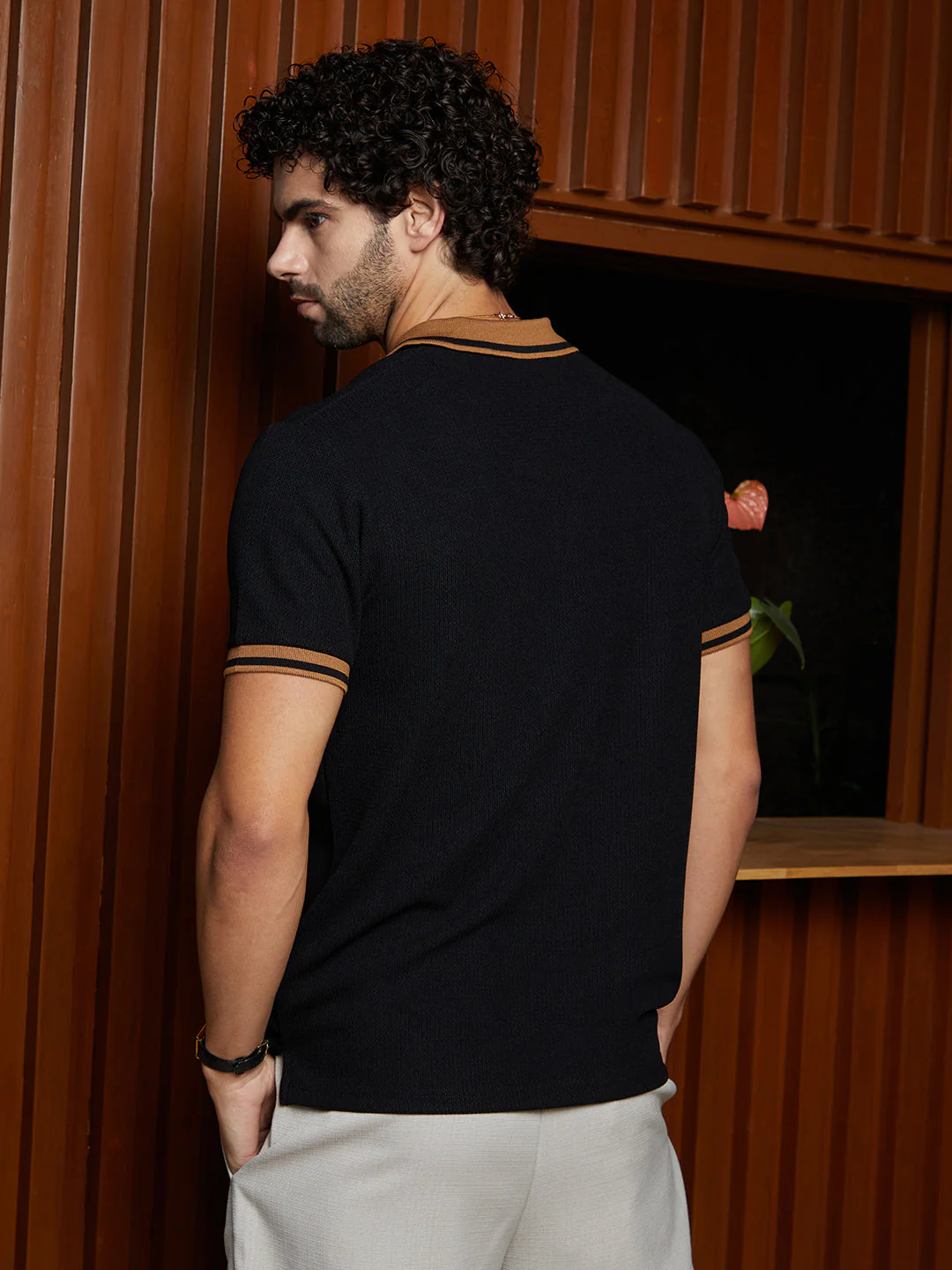 Cuboid-Stripe Polo T-Shirt - Image 4
